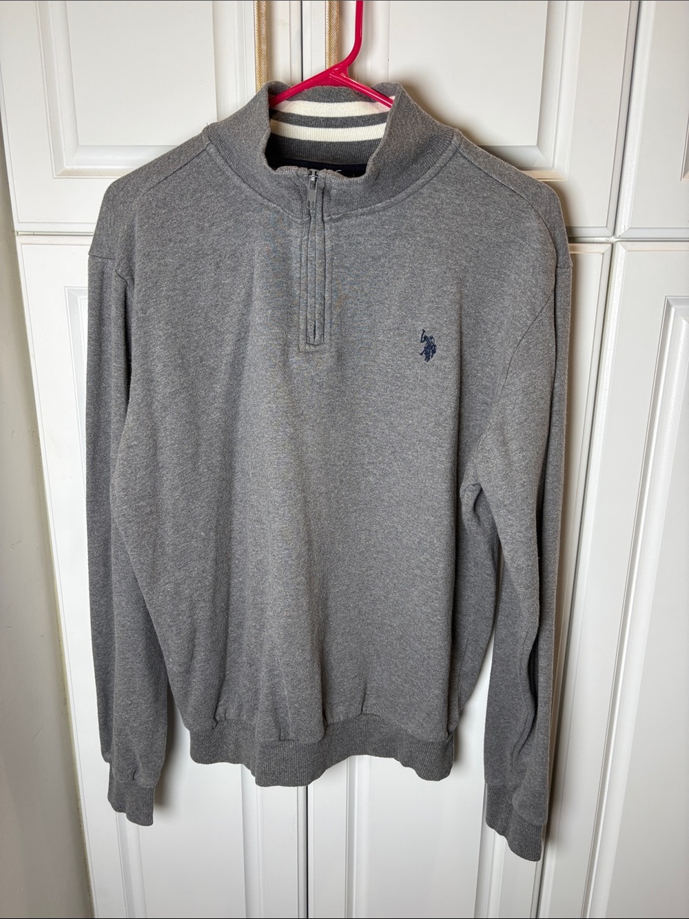 US Polo Assn Men’s Heather Gray Half-Zip Sweatshirt